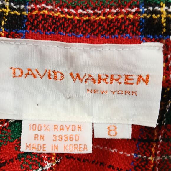 David Warren VTG SZ 8 Tartan Bling Gold Button Front Fitted Blazer Lightweight - Picture 4 of 8